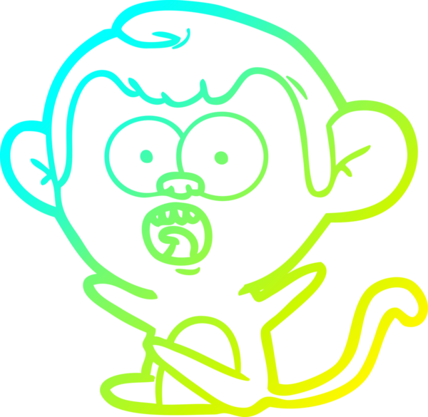 Bir insan tarafından çizilmiş bir çizgi filmin soğuk gradyan çizimi.