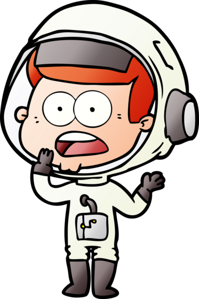 Karikatür bir insan tarafından çizilen astronotu şaşırttı.