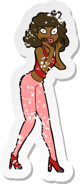 Bir insan tarafından çizilmiş bir karikatürün gerilimli çıkartması.