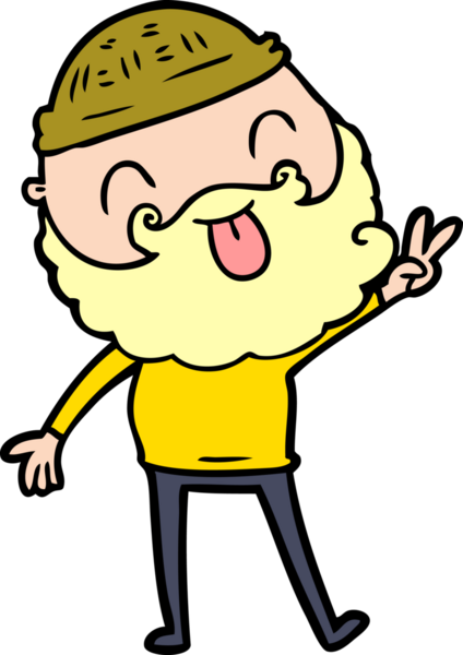 Sakallı bir adam bir insan tarafından çizilmiş barış işareti veriyor.