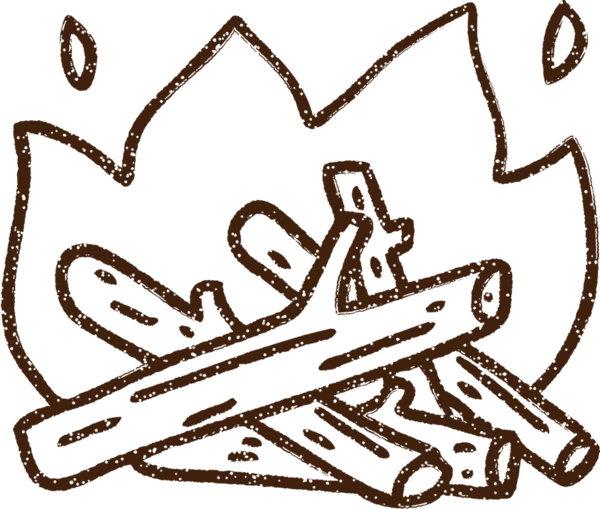 Bir insan tarafından çizilmiş Ateş Kampı Kömürü