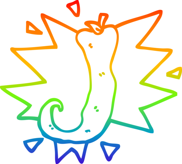 Bir insan tarafından çizilmiş kırmızı acı biber çizgi çizimi