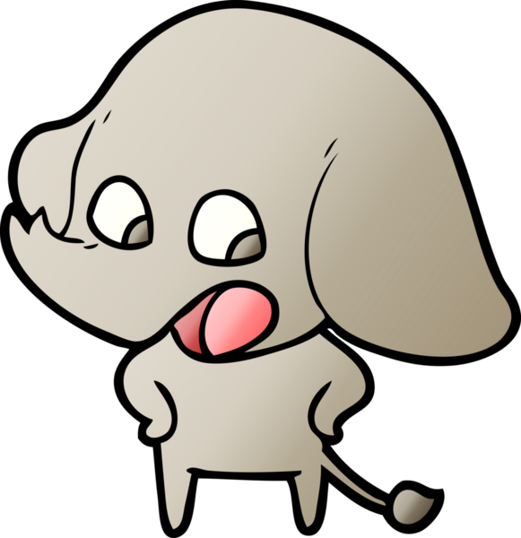 Bir insan tarafından çizilmiş şirin bir fil.