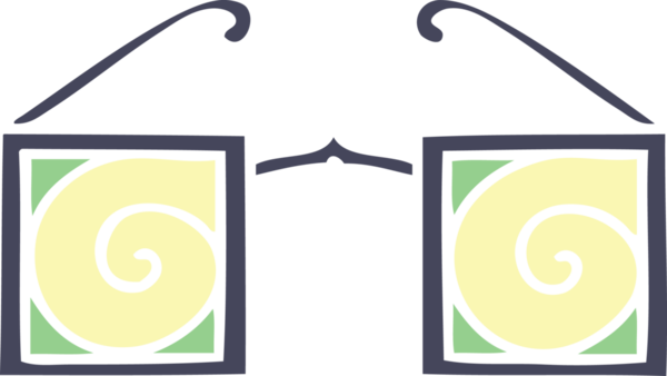 Bir insan tarafından çizilmiş hipnoz gözlüğünün düz renkli retro karikatürü