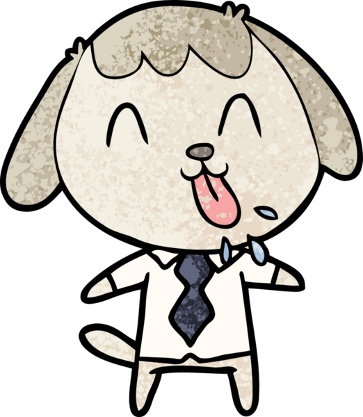 Bir insan tarafından çizilmiş şirin bir çizgi film köpeği.