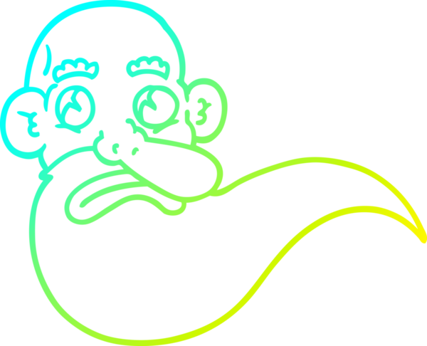 Bir insan tarafından çizilmiş huysuz, yaşlı bir adamın soğuk çizgi çizimi.