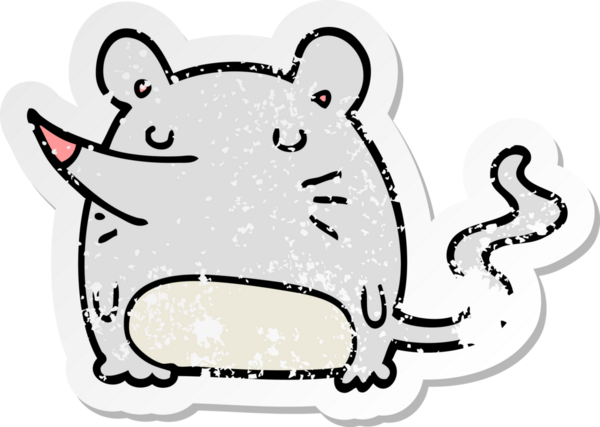 Bir insan tarafından çizilmiş karikatür bir farenin sıkıntılı çıkartması