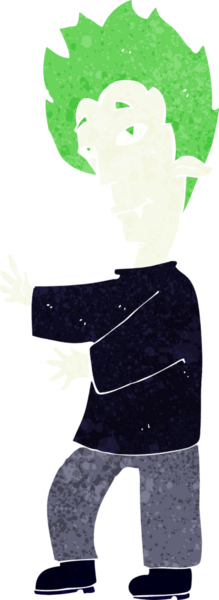 Bir insan tarafından çizilmiş bir vampir çizgi filmi.