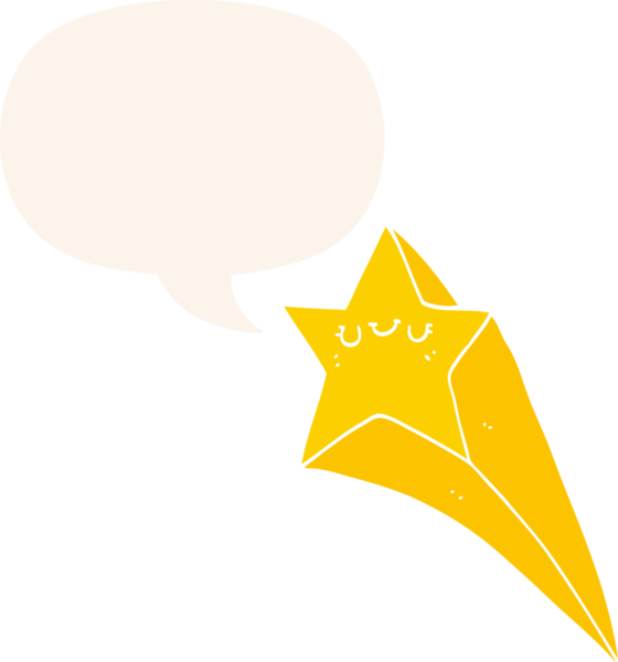 Bir insan tarafından çizilmiş, konuşma baloncuğu olan bir çizgi film yıldızı.