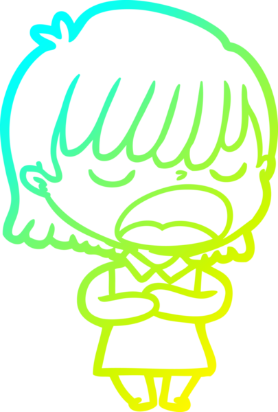 Bir insan tarafından yüksek sesle çizilmiş bir karikatür kadın çizimi.