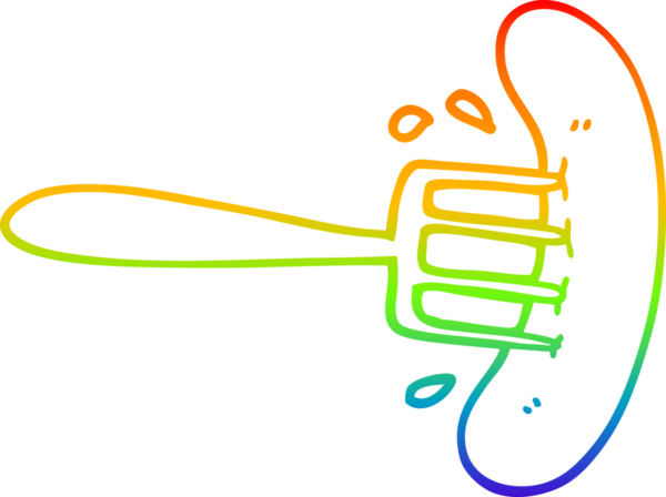 gökkuşağı gradyan çizgi çizimi bir insan tarafından çizilmiş bir sosisli.