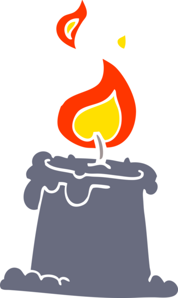 Bir insan tarafından çizilmiş karikatür yanan mum.