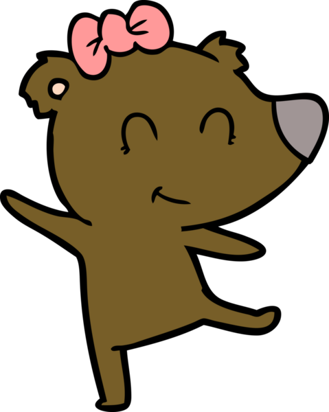 Bir insan tarafından çizilmiş dişi ayı çizgi filmi.