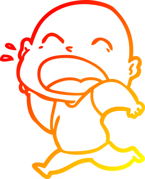 Bir insan tarafından çizilmiş kel adam diye bağıran çizgi film çizimi.