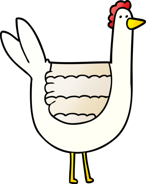 Bir insan tarafından çizilmiş çizgi film tavuğu.