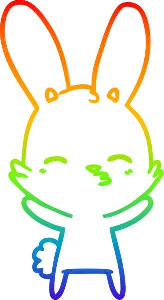 gökkuşağı gradyan çizimi bir insan tarafından çizilmiş meraklı tavşan çizgi filmi