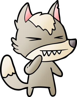 Bir insan tarafından çizilmiş kızgın kurt çizgi filmi.