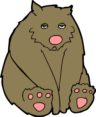 Bir insan tarafından çizilmiş üzgün ayı çizgi filmi.