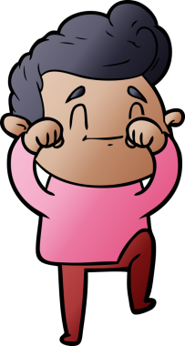 Bir insan tarafından çizilmiş mutlu çizgi film adamı.