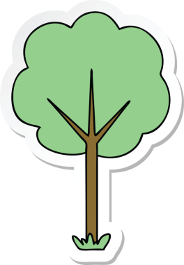 Bir insan tarafından çizilmiş garip bir el karikatür ağacının çıkartması.