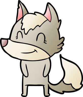 Bir insan tarafından çizilmiş dost canlısı bir kurt.