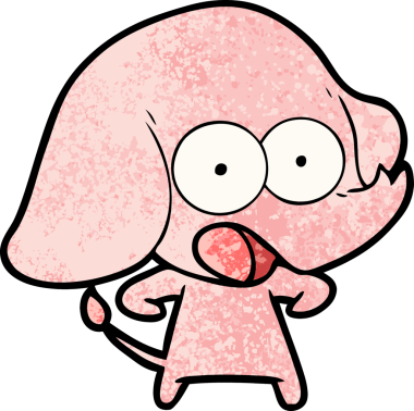 Bir insan tarafından çizilmiş şirin bir fil.