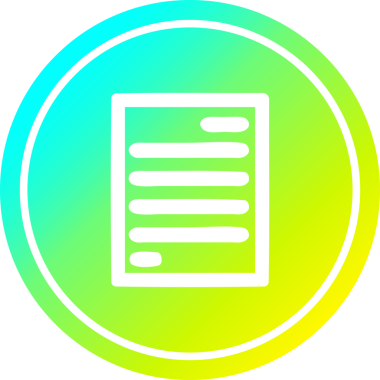 bir insan tarafından serin gradyan bitiş ile resmi belge dairesel simgesi