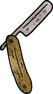 Bir insan tarafından çizilmiş eski usul jilet.