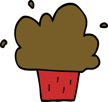 Bir insan tarafından çizilmiş bir kek.