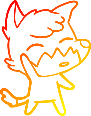 Bir insan tarafından çizilmiş bir tilkinin sıcak çizgi çizimi