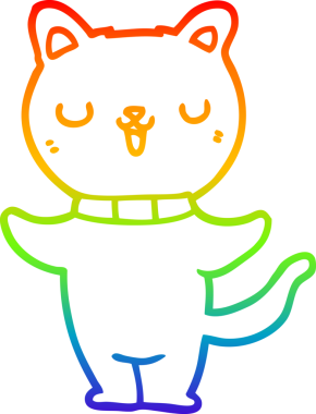 gökkuşağı gradyanı çizimi bir insan tarafından çizilmiş çizgi film kedisi