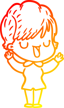 Bir insan tarafından çizilmiş bir karikatür kadın çizimi.