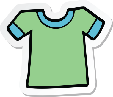 Bir insan tarafından çizilmiş karikatür tişörtünün çıkartması.