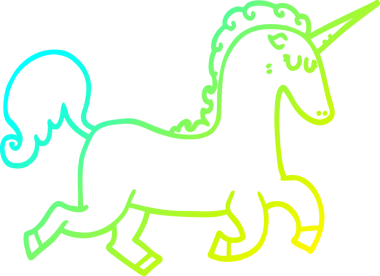 Bir insan tarafından çizilen tek boynuzlu atın soğuk gradyan çizimi