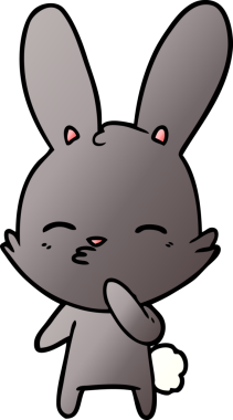 Bir insan tarafından çizilmiş meraklı tavşan çizgi filmi.