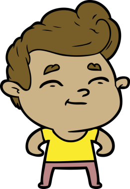 Bir insan tarafından çizilmiş mutlu çizgi film adamı.