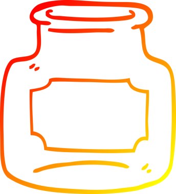 Bir insan tarafından çizilmiş cam kavanozun sıcak çizgi çizimi