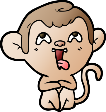 Bir insan tarafından çizilmiş çılgın çizgi film maymunu