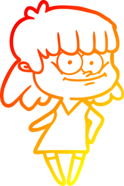 Bir insan tarafından çizilmiş gülümseyen bir karikatür çizimi