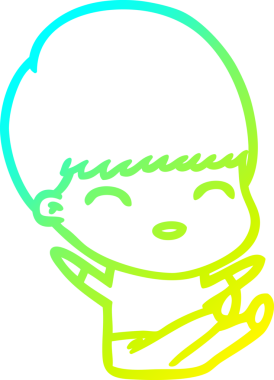 Bir insan tarafından çizilmiş mutlu çizgi film çocuğu çizimi.