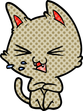 Bir insan tarafından çizilmiş kedi tıslaması.