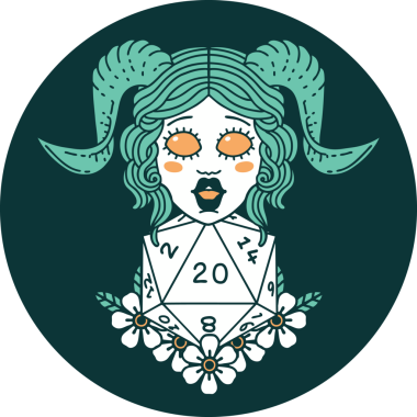 Bir insan tarafından çizilmiş doğal yirmi zar atma ikonu