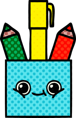 Bir insan tarafından çizilmiş bir kalem kapının çizgi roman stili