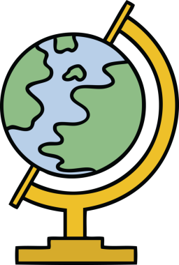 Bir insan tarafından çizilmiş sevimli bir dünya karikatürü.