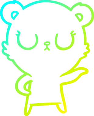 Bir insan tarafından çizilmiş barışçıl bir ayının soğuk gradyan çizgisi.