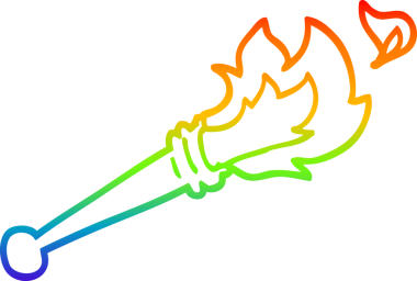 Bir insan tarafından çizilmiş bir spor fenerinin gökkuşağı gradyan çizimi