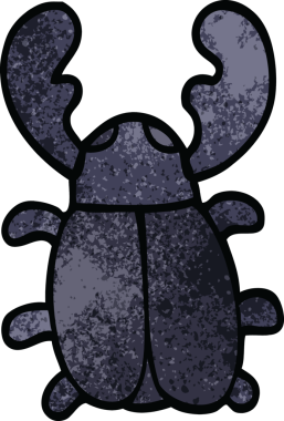 karikatür bir insan tarafından çizilmiş dev bir böcek