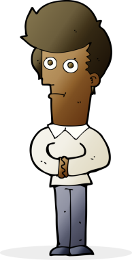 Bir insan tarafından çizilmiş çizgi film adamı.