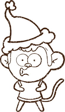 Bir insan tarafından çizilmiş Noel Maymunu Kömürü