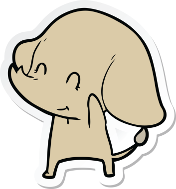 Bir insan tarafından çizilmiş şirin bir fil çıkartması.